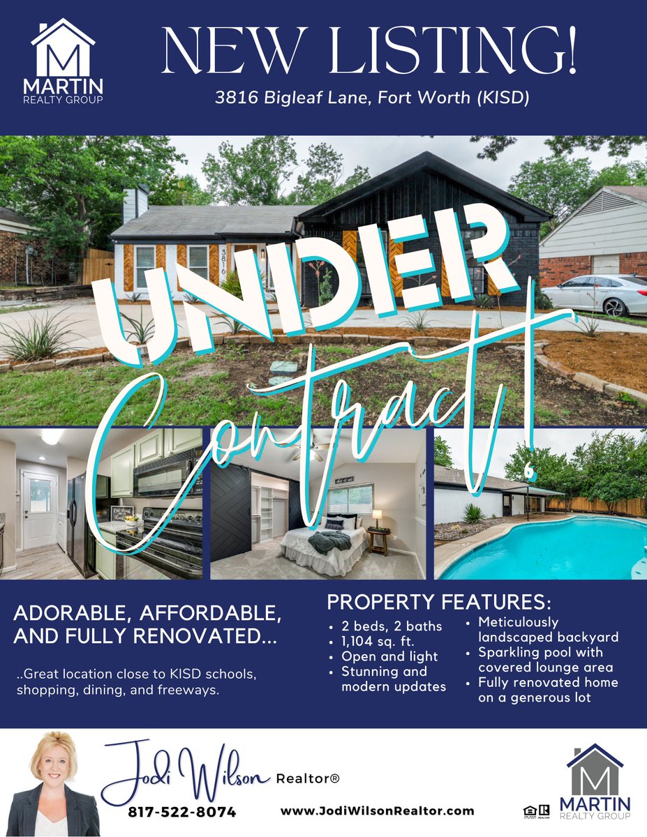 💥UNDER CONTRACT💥 on this charming and adorable home after multiple offers for well over list price in less than 24 hours!! Congrats to our sellers! The summer is a HOT time to sell and buyers ARE looking! Contact us!
 #ForSale #RealEstate #DFWRealEstate #MartinRealtyDFW