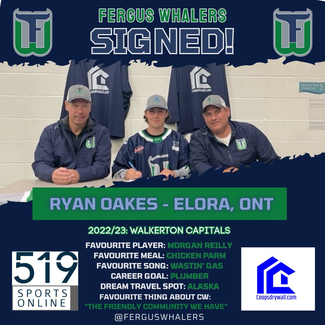 FergusWhalers's tweet photo. OFFICIAL:  Ryan Oakes agrees to a Standard Player Agreement for the 2023/24 season!

#HailToTheWhale https://t.co/NG4x55tymC