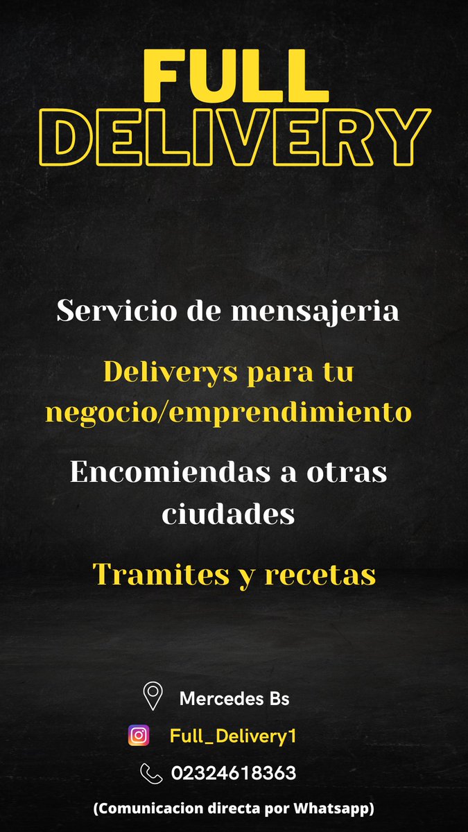 Estoy buscando deliverys, me ayudan con  un RT porfa?