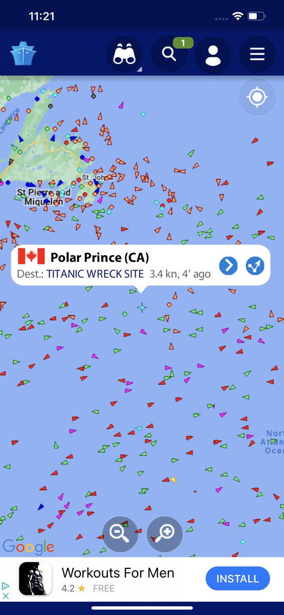 CaliProducer's tweet photo. @lookner Hey Steve I found the Polar Prince ship that the sub left from. Here is its current position! https://t.co/9xPvqpbXBH