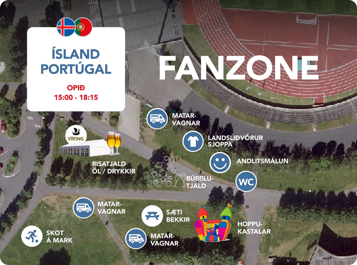 footballiceland's tweet image. Eftir vel heppnað Fan-Zone þann 17. júní kynnum við til leiks enn flottara svæði fyrir leikinn gegn Portúgal. Hvetjum alla til þess að mæta snemma og gera sér glaðan dag!

⚽️Ísland - Portúgal 20. júní kl. 18:45⚽️

🇮🇸Áfram Ísland!

#afturáEM