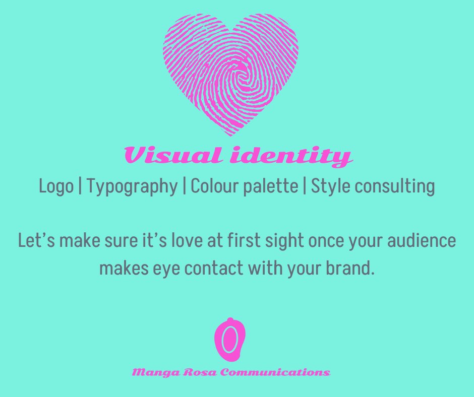 #whatwedo Check out our services and make sure it's love at first sight between your audience and your brand. #visualidentity #logo #typography #colour #style #marketingagency #followthemango