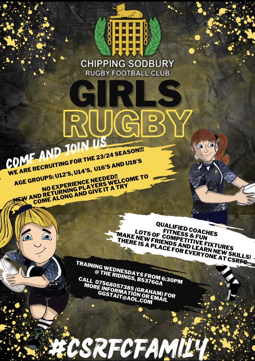 GrahamStait's tweet image. Just a reminder.. Chipping Sodbury Rfc Girls Rugby have started their pre-season summer training, all welcome to come along and join in, Wednesday evenings starting 6:30 @ The Ridings… no experience required.. 🔥🔥🔥