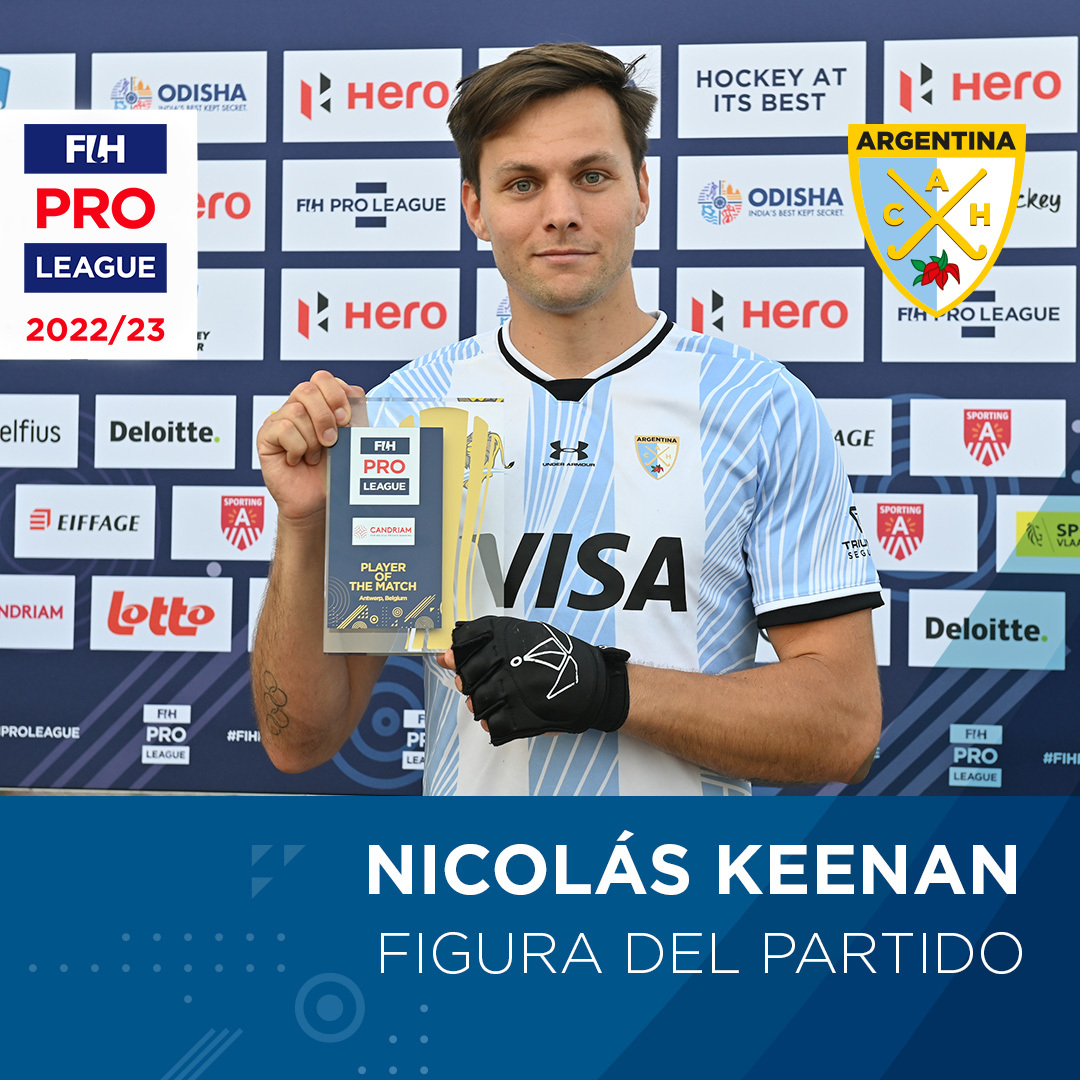 ¡Felicitaciones, Nico! 🇦🇷 

<a href="/NicoKeenan/">Nicolás S. Keenan</a> fue elegido Figura del Partido tras el encuentro con Nueva Zelanda por la FIH PRO LEAGUE. 

Gran forma de cerrar la temporada, ¡Felicitaciones!🦁👏

🤜🇦🇷🤛