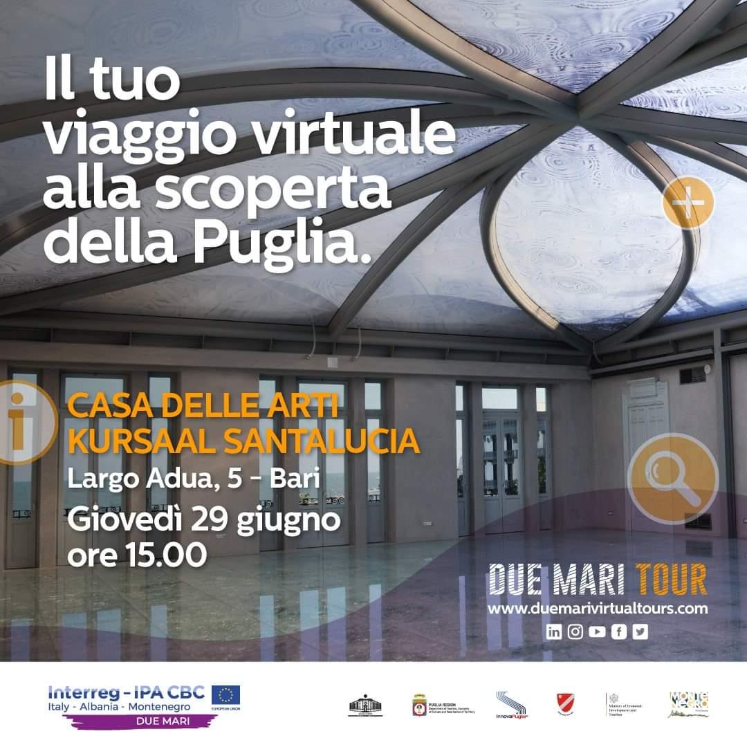 📣DUE MARI - next generation tourism development Interreg project: SAVE THE DATE: Final event of #duemaritour in Bari! 🇮🇹

📅29 June, Casa delle Arti Kursaal Santalucia