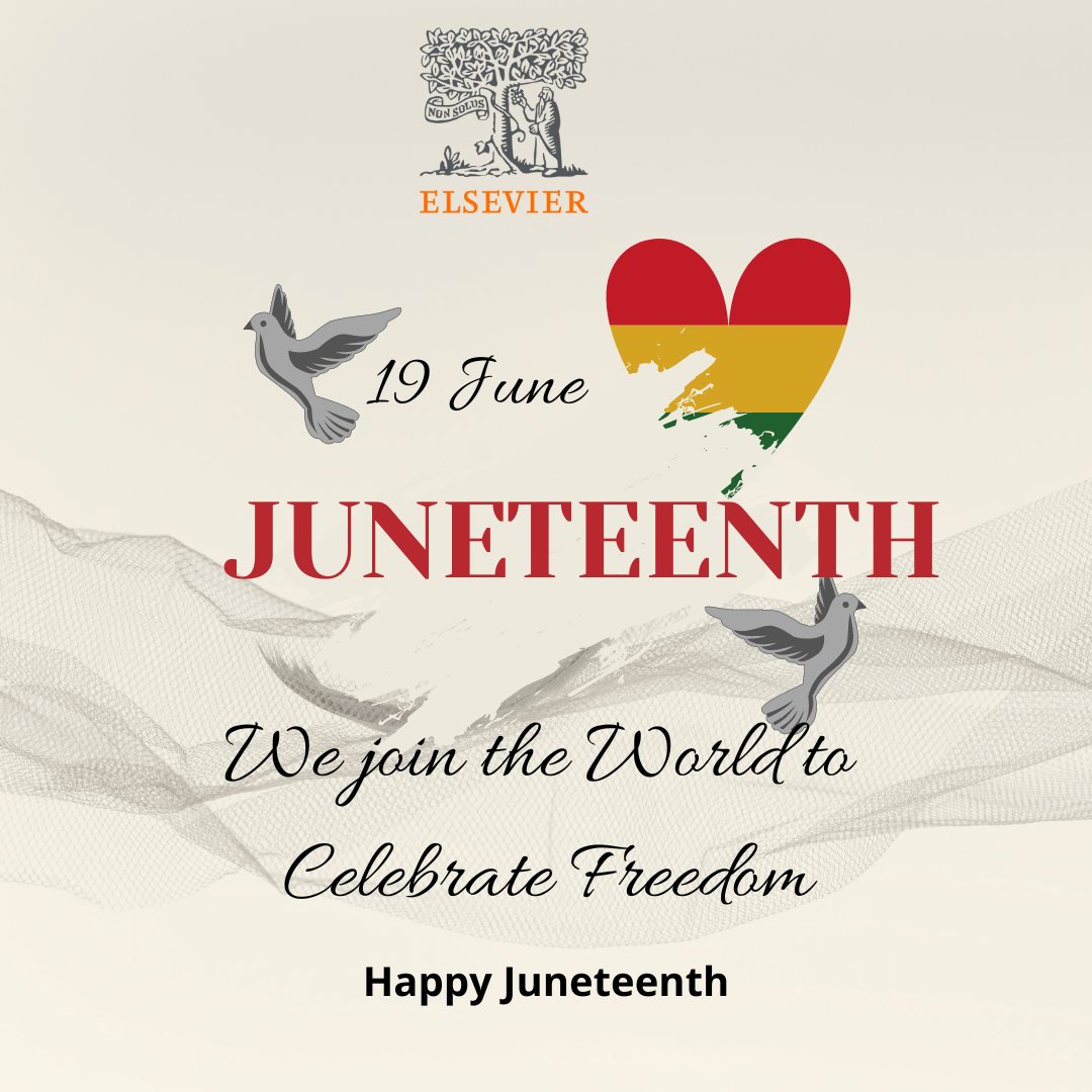 🎉 Celebrating Juneteenth at Elsevier: Honoring Freedom and Embracing Equality! 🌍. Happy #Juneteenth! Today, at Elsevier, we join the nation in commemorating Juneteenth. 
#Juneteenth #elsevier #elsevierlife #DiversityAndInclusion #ElsevierDiversity