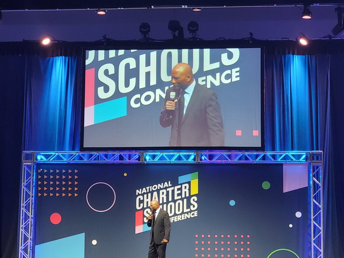Dr_T_RCSA's tweet photo. 23rd annual national charter conference brought us together one more time in 2023. Great start for the day with Nina Rees, Dr. Salome Thomas-EL, Rick Cruz, and Chris de la Cruz, 
"Every child need someone crazy about them" Thomas-EL
@Ninacharters @Principal_EL @charteralliance https://t.co/0dOUAsOBHA