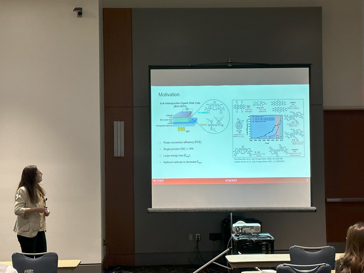Ade Lab NCSU (@adencsu) on Twitter photo Our group member <a href="/SomayaKashani/">Somayeh Kashani</a> presenting her work “Unraveling the UV-Vis absorption spectra of NF-SMAs for estimating the reorganization energies, exciton diffusion length and non-radiative recombination” at <a href="/fpi15/">أخبار رياضية</a> and will also present a poster#64 today. Our group member <a href="/SomayaKashani/">Somayeh Kashani</a> presenting her work “Unraveling the UV-Vis absorption spectra of NF-SMAs for estimating the reorganization energies, exciton diffusion length and non-radiative recombination” at <a href="/fpi15/">أخبار رياضية</a> and will also present a poster#64 today.