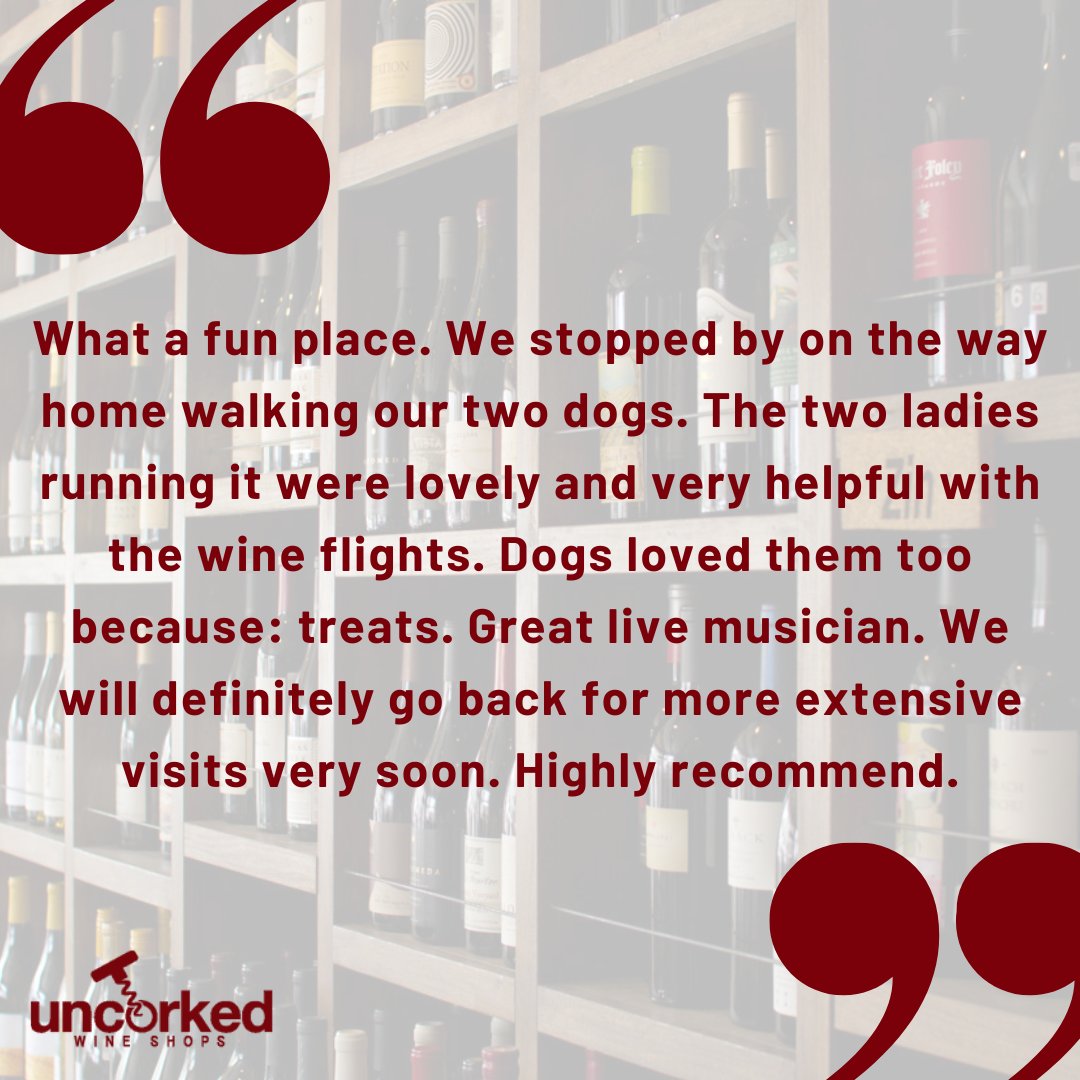 Thank you so much for the kind words, Ulla! 

#Uncorked #UncorkedWineShops #wineshop #shoplocal #HermosaBeach #ManhattanBeach #wine #vino #review #happycustomer #cheers