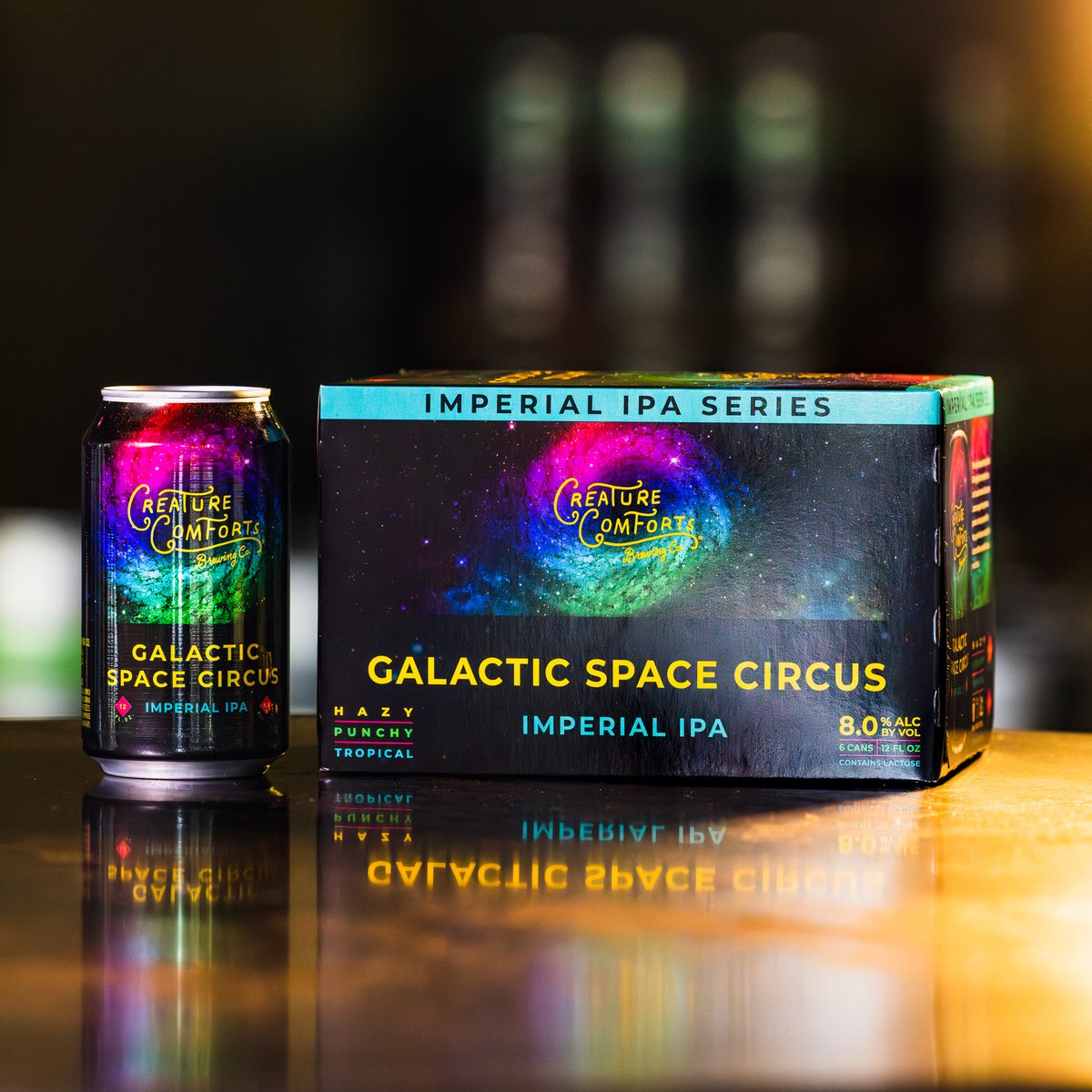Heard about our new Imperial IPA Series? Throughout the year, this new series of beers will deliver the Imperial IPAs you love in convenient 12oz 6 packs. Enjoy Galactic Space Circus now and look forward to future releases like Loopulus, Stellar Drift, and more 🍻