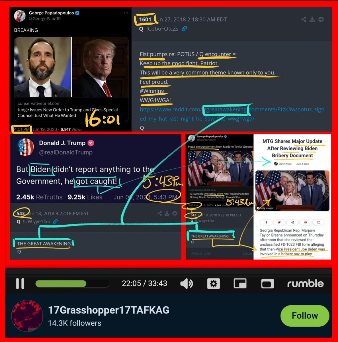 💥💥💥KABQQQQQM💥💥💥
George Papadopoulos Confirmations!

So Two Days After Our Show Where we discussed💥The Great Awakening💥Timestamps Between Trump And George

George Drops An Breaking Article at 16:01

##1601
💥GREAT AWAKENING💥REDDIT LINK
Fist pumps re: POTUS /👉Q encounter…