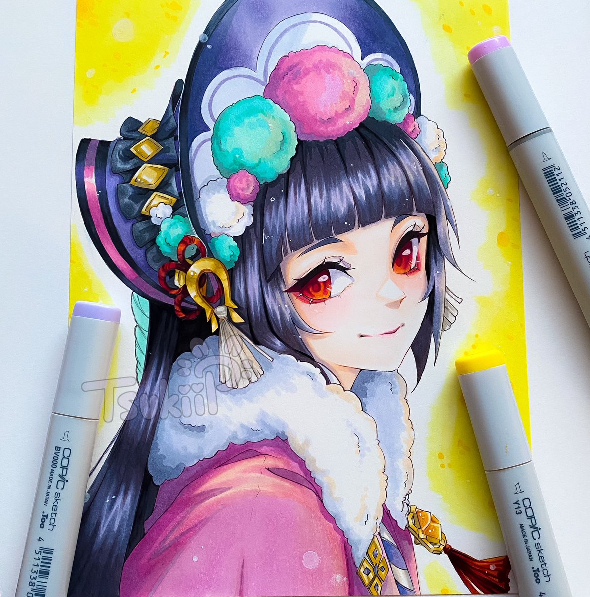 Throw back to 2021-early 2022 when I did traditional art. 😔✌🏻💕#イラスト　#copic