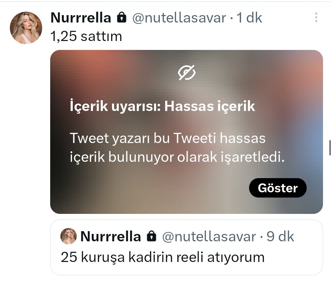 @nutellasavar Nuur korkarak açtım😅😂 Niye hassas içerik uyarısı koyduruyorsun kızım😂