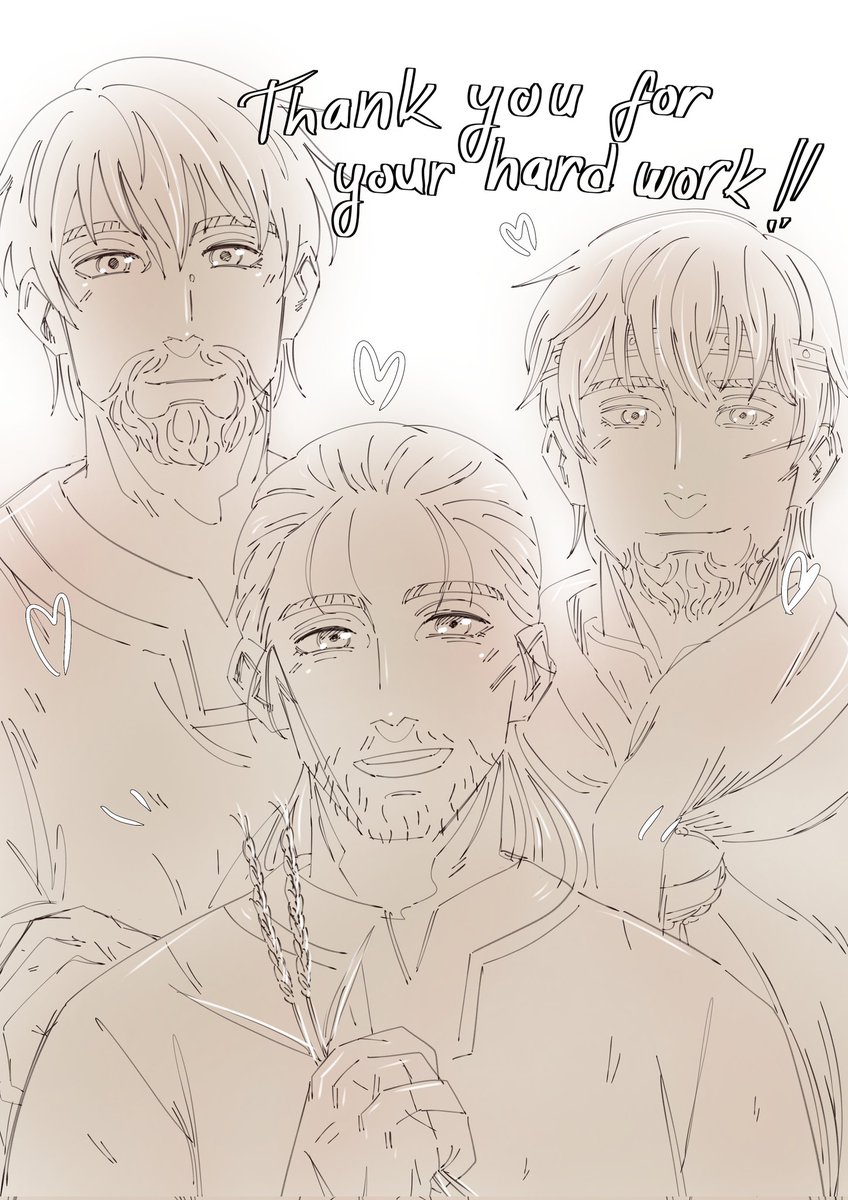 Small sing of gratitude for the final episode of season 2 🎉✨with some of our favourite boys 😚 💕

Cant wait to see them again in a new journey 💞✨💕

#VINLAND_SAGA #vinlandsaga