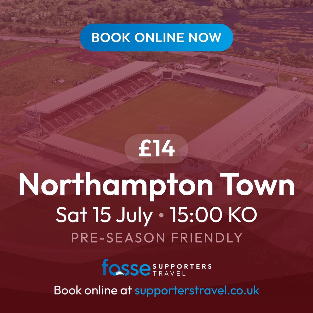 Fosse Supporters Travel (@supportertravel) on Twitter photo We kick off this season's away travel with a journey down to Northampton on Saturday 15 July as the foxes face Northampton Town in our only UK-based Pre-Season Friendly.
Seats are £14 and have ZERO booking fees as always and are on sale now.
Book online at supporterstravel.co.uk/fixture/northa… We kick off this season's away travel with a journey down to Northampton on Saturday 15 July as the foxes face Northampton Town in our only UK-based Pre-Season Friendly.
Seats are £14 and have ZERO booking fees as always and are on sale now.
Book online at supporterstravel.co.uk/fixture/northa…