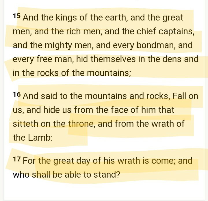 Remember the Luciferians have been planning for this they've got their underground bunkers stocked and ready to go & their performing rituals to bring about the great tribulation or as they call it, the storm...but they can't hide from the wrath of the lamb