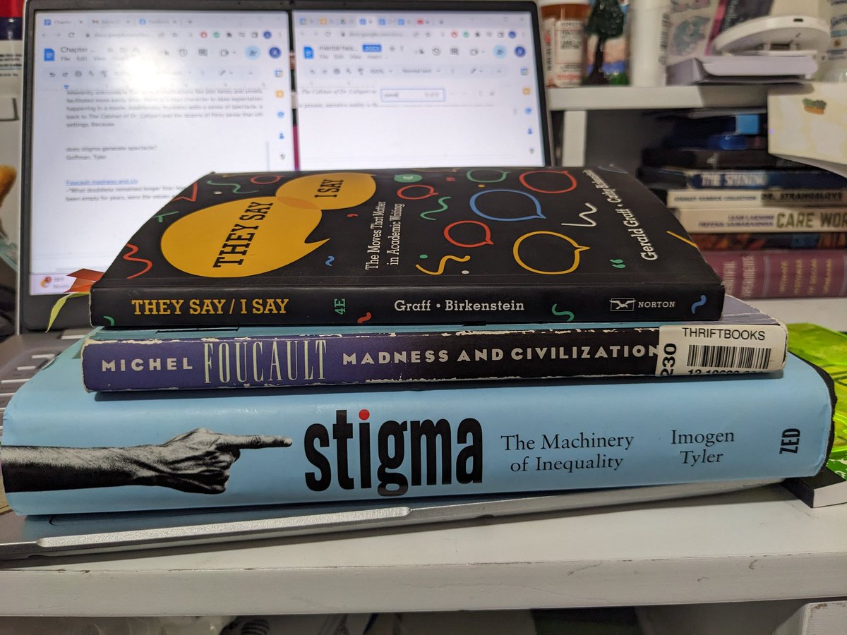 ashmariewriter's tweet photo. I might write this dissertation in 300-word sprints, but I'll get it done goddamnit! Books I ended up pulling today: https://t.co/Bt8znHWXyA