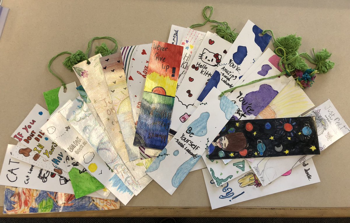 Mira Kolodziej (@mrsk_mira) on Twitter photo Grade 6 students <a href="/MsJMoore2/">Ms Moore</a> <a href="/StMichaelOCSB/">St. Michael School (Ottawa)</a> had their last library visit today and they brought me a surprise gift - beautiful handmade bookmarks. 
So thoughtful and special!
Good luck in high school! I will miss you! Grade 6 students <a href="/MsJMoore2/">Ms Moore</a> <a href="/StMichaelOCSB/">St. Michael School (Ottawa)</a> had their last library visit today and they brought me a surprise gift - beautiful handmade bookmarks. 
So thoughtful and special!
Good luck in high school! I will miss you!