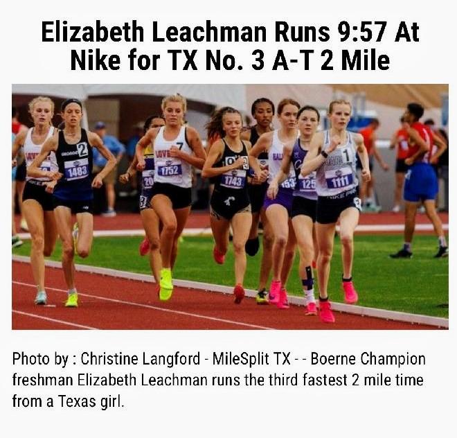 Congratulations to Beth Leachman for a tremendous performance at Nike National! 9:57! Wow! 🎉 We are very proud of you Beth!  Go Chargers!