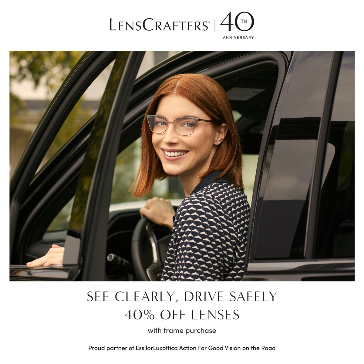 LensCrafters is celebrating 40 Years with 40% OFF lenses, now through 6/25/23. 👓

Enjoy 40% off a wide assortment of lenses tailored to your vision and lifestyle needs.
#40YearsOfGreatVision #LensCrafters #BecauseSight