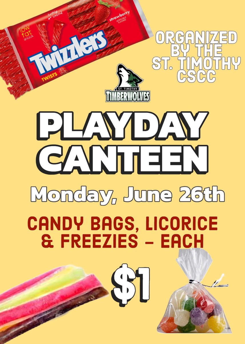 📣😀 Hello Timberwolf families! Be sure to sign up your child for the CSCC Hotdog special lunch on June 26th! Information shared via email, Seesaw &amp; Edsby. Please send money to your child’s classroom teacher by Friday.