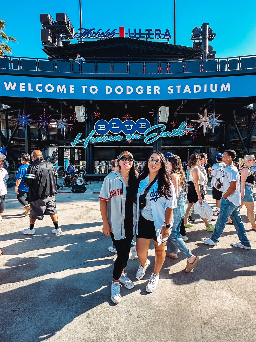 our first rivalry game at dodger stadium 💙🫶🏼 
I fucking love my wife