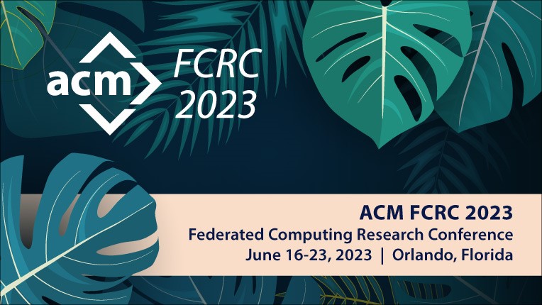 ACMDL's tweet photo. The #FCRC23 is happening now! From June 19-23, the conference will feature a prominent speaker each day addressing a significant topic in #computing. You can view each of these keynotes via #livestream starting at 11:20 am EDT (3:20 pm UTC). Tune in here: https://t.co/sNPxJZWCpP https://t.co/U8evfbQvX9