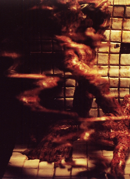 Beetlenaut's tweet image. some latex sculptures/puppets I very meticulously built and filmed + photographed with a homemade slitscan film camera (hand-cranked!)

may post some behind the scenes stuff if people are interested enough

#horror #slitscan #filmphotography #latex #prosthetics #sfx #HorrorArt