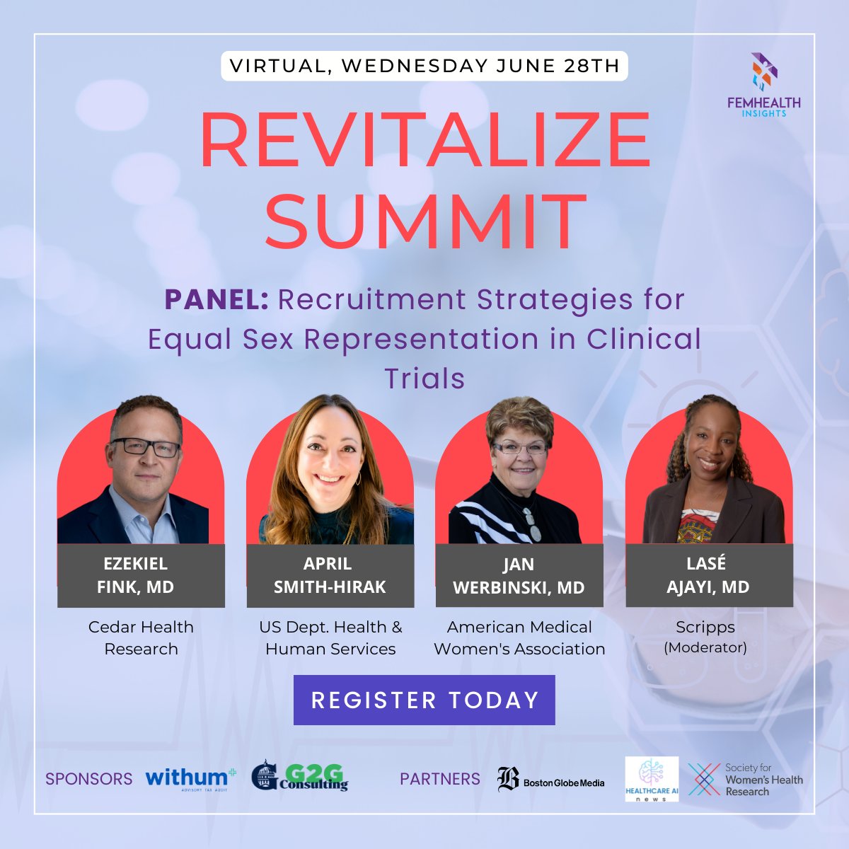 In 1977, the FDA recommended excluding women of reproductive age from clinical trials due to the Thalidomide crisis. While that decision was reversed in 1993 with the REVITALIZATION ACT, women are still significantly underrepresented.

Register today! ➡️ bit.ly/3N7gDZl