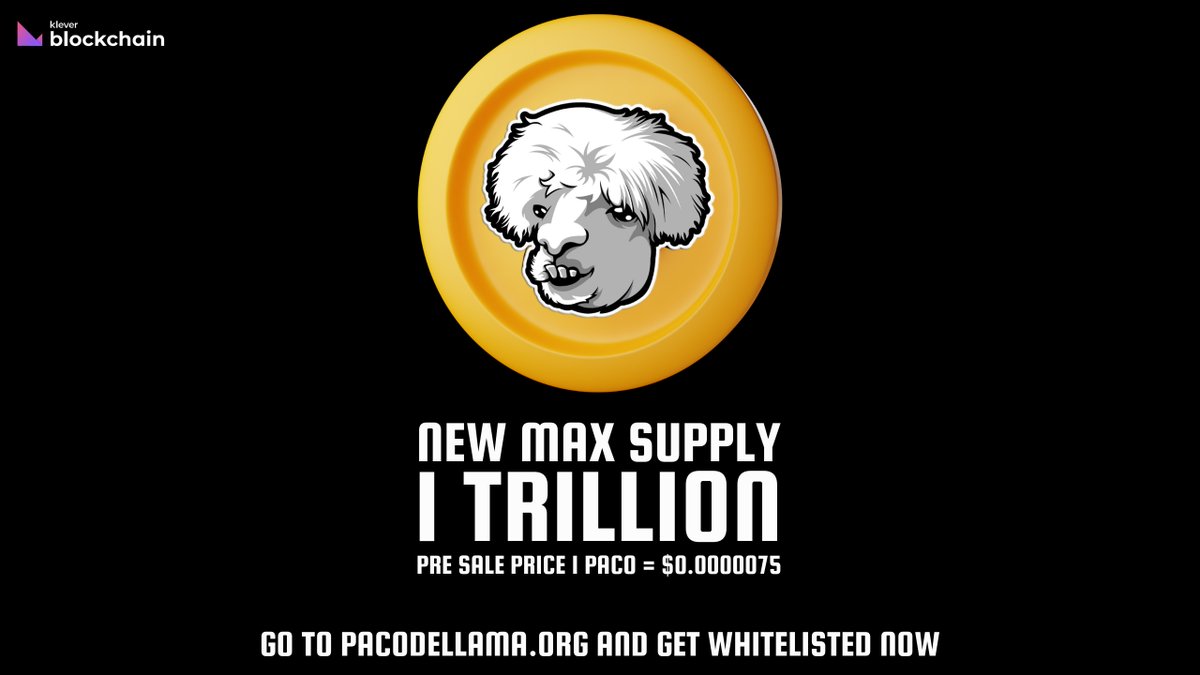 pacodellamadefi's tweet photo. 📢 Official Announcement: 🦙 Llamas!
The Whitepaper has been updated with the new tokennomics. You can find the updated Whitepaper at this link: 🔗 https://t.co/yetZGhKzyQ
#klever #PACO #pacodellama #memetoken #MemeTokens #newmemetoken https://t.co/17YwqBJLAf