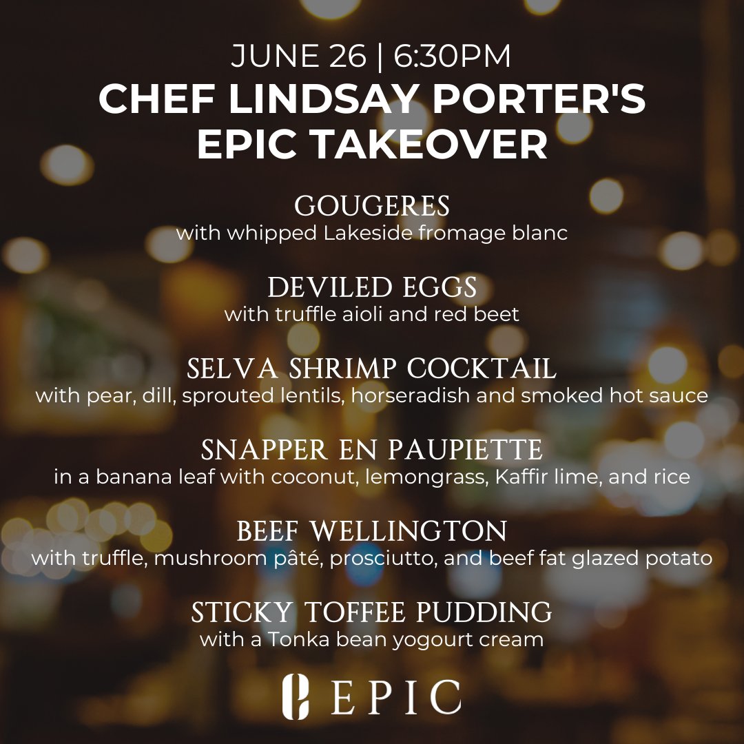dine_epic's tweet photo. 🍽️ 5 courses crafted by Chef Lindsay Porter + 🍷 wine pairings + 🎁 proceeds donated to @WellspringAB = an amazing dinner you don't want to miss! 🙌

Join us on June 26 for what is bound to be a delicious evening! https://t.co/Bh1R5G4Mnh

#yegevents #yegfood #yegdt https://t.co/4ENWqGLawF