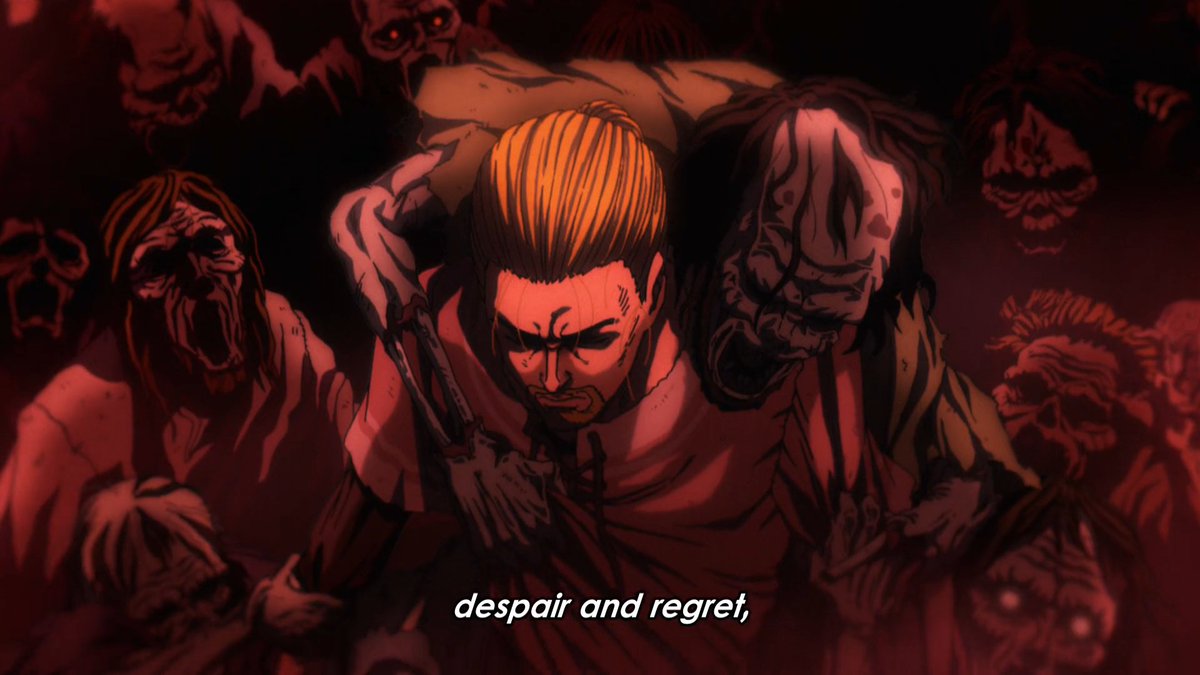 ReanimatedYT's tweet photo. This is what Vinland Saga has always been about. People got so caught up on the "Death and Destruction" portion that they completely discarded and disregarded the Despair, Regret, Sadness, and Rebirth. 10/10 series. https://t.co/t61aLKHJbb