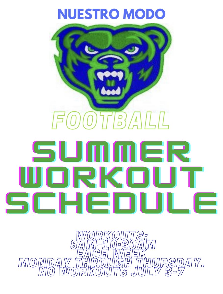 RHSBears_FB's tweet photo. If you are attending Riverbend, and interested in playing football, come out to our summer workouts. Questions? Email nyates@spotsylvania.k12.va.us https://t.co/kVjLcNgUaS