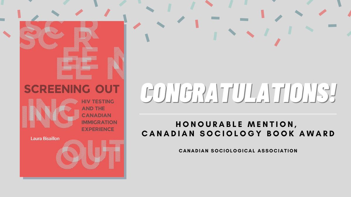UBC Press (@ubcpress) on Twitter photo Congratulations to <a href="/bisaillon_laura/">Laura Bisaillon</a>! "Screening Out: HIV Testing and the Canadian Immigration Experience" received an honourable mention for the 2023 Sociology Book Award, awarded by the Canadian Sociological Association. csa-scs.ca/recipients 🎉 Congratulations to <a href="/bisaillon_laura/">Laura Bisaillon</a>! "Screening Out: HIV Testing and the Canadian Immigration Experience" received an honourable mention for the 2023 Sociology Book Award, awarded by the Canadian Sociological Association. csa-scs.ca/recipients 🎉