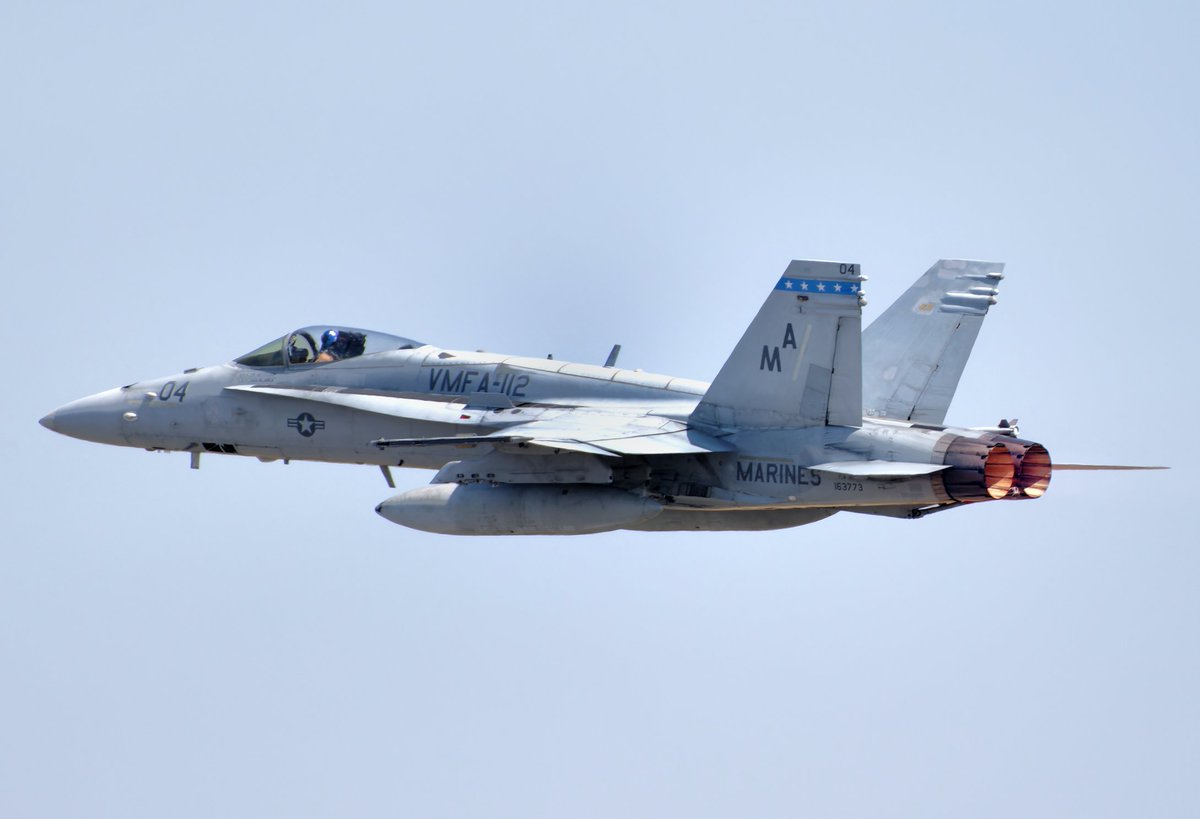 Afterburner takeoff by VMFA-112 Cowboys F-18C Legacy Hornet #milair #planespotting #AvGeek #nikonphotography #Military #Marines