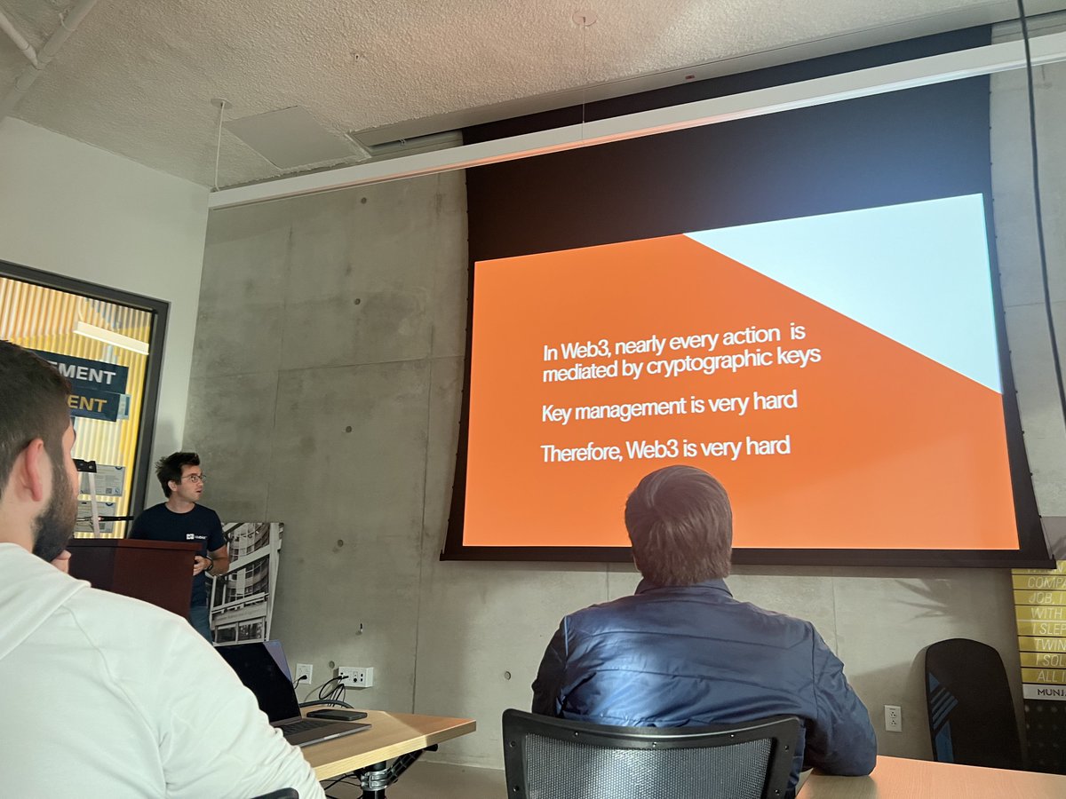 🔑💡 <a href="/deiandelmars/">Deian Stefan</a> The Co-founder and Chief Scientist behind a web3 security startup, Cubist, as well as a professor here at UC San Diego, brought blockchain much closer to home with an unforgettable evening breaking down the intricacies of key management in web3.