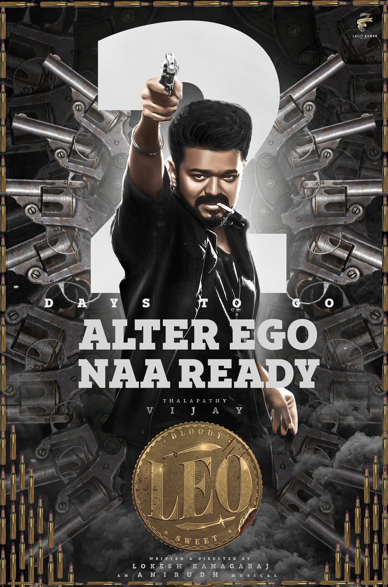 fire_studio_des's tweet photo. 2Days to go💥 
#NaaReady #Leo #LeoFirstSingle #AlterEgo #BloodySweet #Leo #ThalapathyVijay #AdvHBDdearThalapathyVijay
#ThalapathyBirthdayCDP

@actorvijay
@Dir_Lokesh @7screenstudio
@anirudhofficial @gopiprasannaa @m_gajan @Kettavan_Freak https://t.co/Bg12cVjtUd