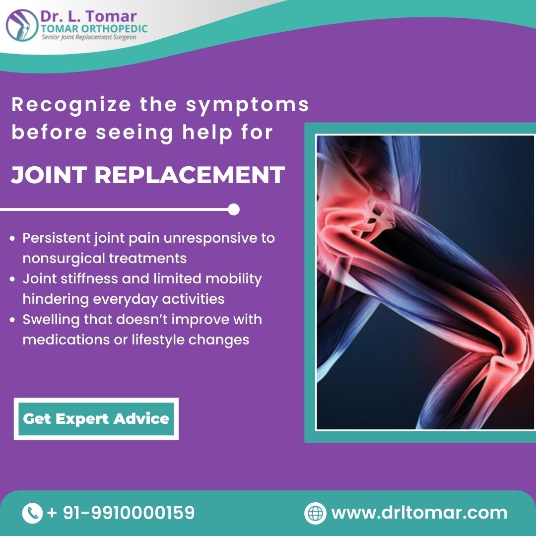 Recognize the symptoms before seeing help for Joint Replacement
- Persistent joint pain unresponsive to nonsurgical treatments 

For more info visit: drltomar.com

 #jointreplacement #orthopedics #hipreplacement #orthopedicsurgery #drltomar