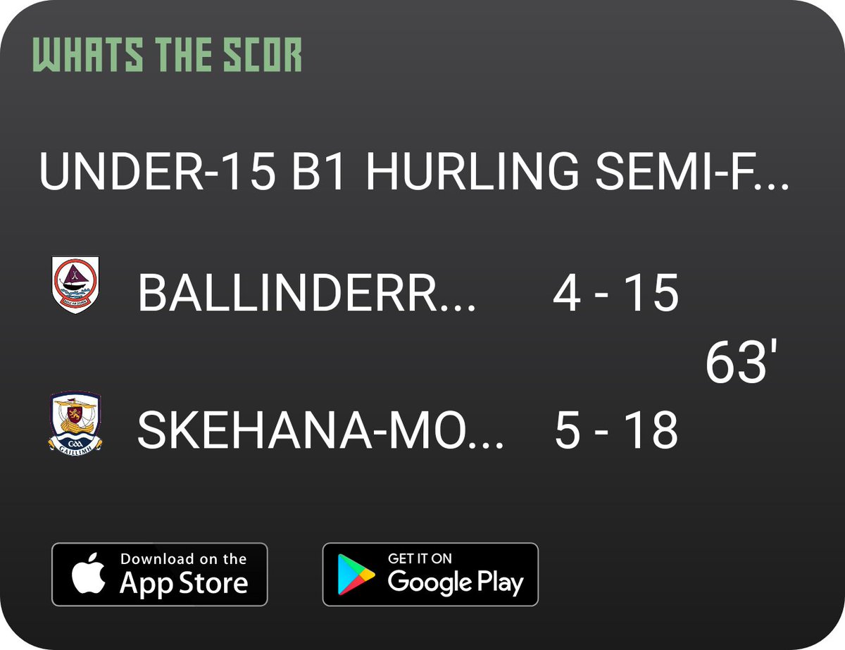 Ballinderreen GAA Official (@ballinderreeng) on Twitter photo Get Live Score Updates straight to your phone, download Whats The Scor. Follow us on <a href="/WhatstheScor/">Whats The Scór</a>
<a href="/Galway_GAA/">Galway GAA Official</a>
<a href="/SkehanaHC/">Skehana Hurling Club</a> Get Live Score Updates straight to your phone, download Whats The Scor. Follow us on <a href="/WhatstheScor/">Whats The Scór</a>
<a href="/Galway_GAA/">Galway GAA Official</a>
<a href="/SkehanaHC/">Skehana Hurling Club</a>