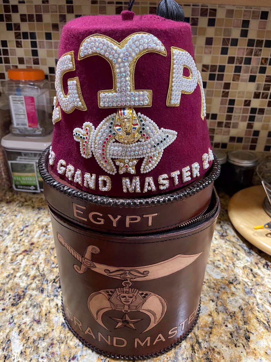 EgyptShriners's tweet photo. Members of our Divan we happe to present our Grand Master of Masons of Florida Glen Bishop his Grand Master’s Fez this last weekend at his Official Visit to Districts 19 &amp; 20! 

#freemasonry #Freemasons #freemason #shriners #shrine #tampa #grandmaster #GMOV #tampabay #florida https://t.co/o0vVgn9YDC