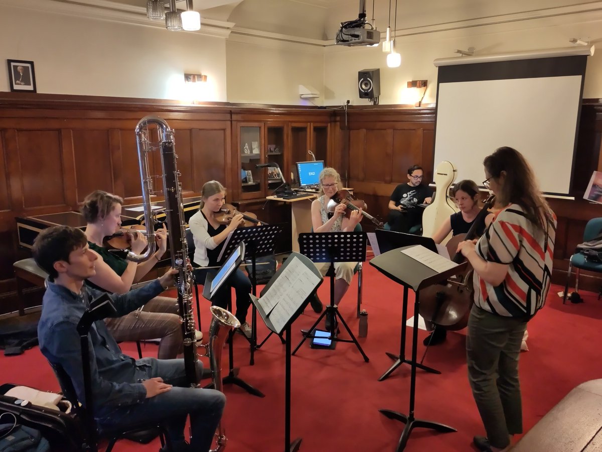 In rehearsals for the gig on Thursday at the Scottish music centre. If you want to hear what that massive contra bass clarinet sounds like, make sure you're there! Tickets here: eventbrite.co.uk/e/suddenly-eve…