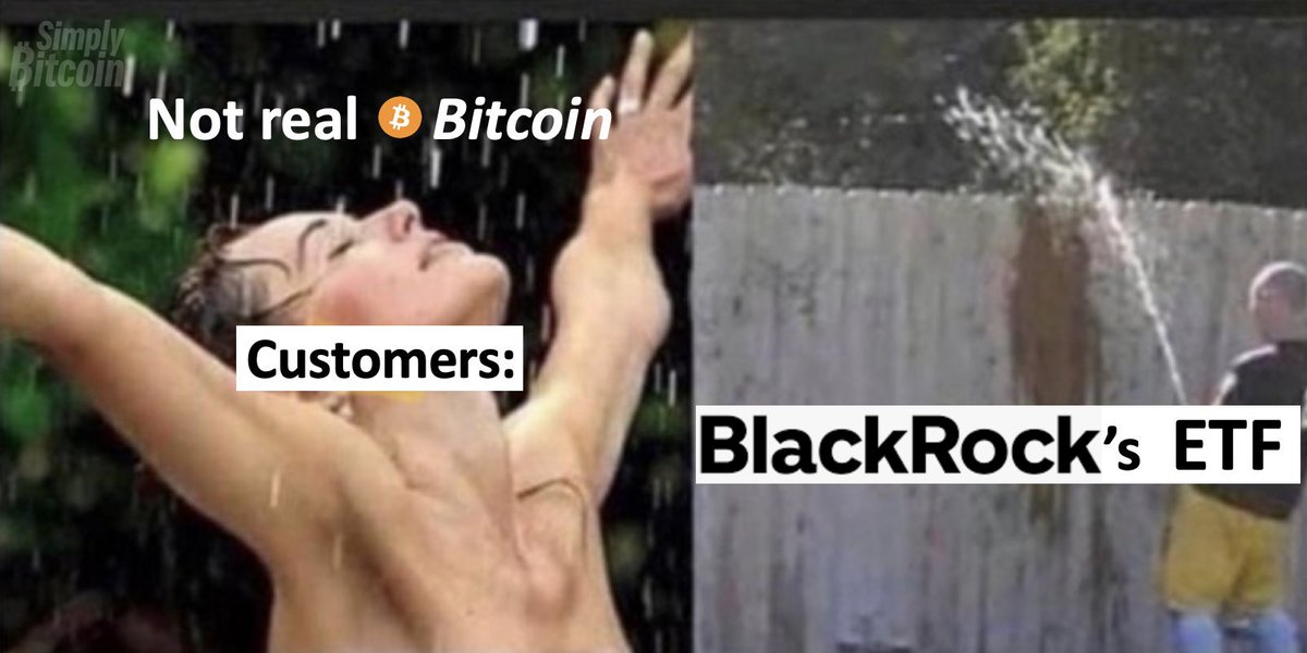 SimplyBitcoin's tweet photo. Blackrock #BTC is not real Bitcoin https://t.co/dlmfmjgNky