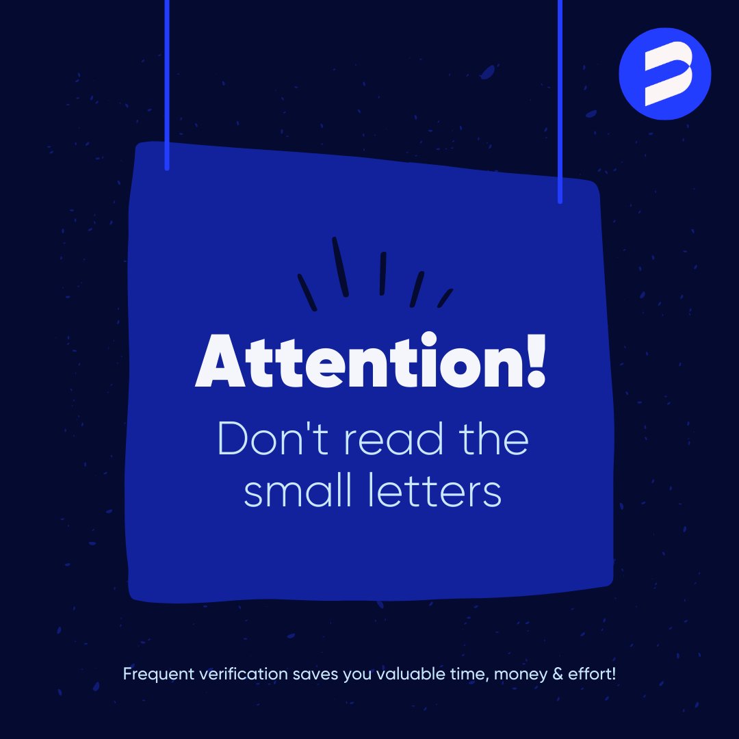 You read them, didn't you? 
Knew it.

Well, now that you know how beneficial verification really is, here's where you can get it https://www,baseverify.com

#VerificationAsAService #VaaS #phoneverification #emailverification #domainverification #addressverification