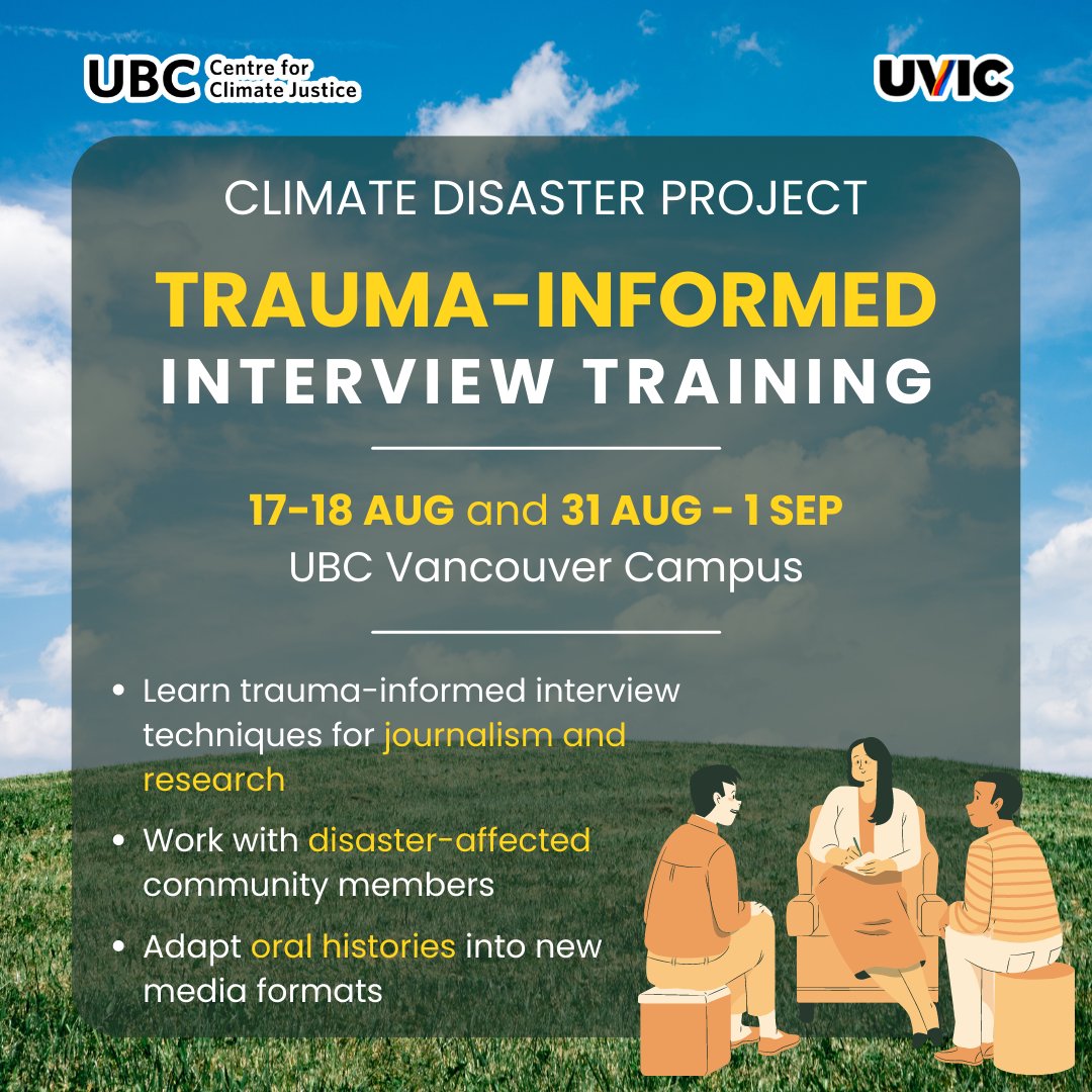 Interested in learning trauma-informed interview techniques, working with disaster-affected community members, and adapting oral histories into new media formats? Details + how to apply: tinyurl.com/mtea5unj