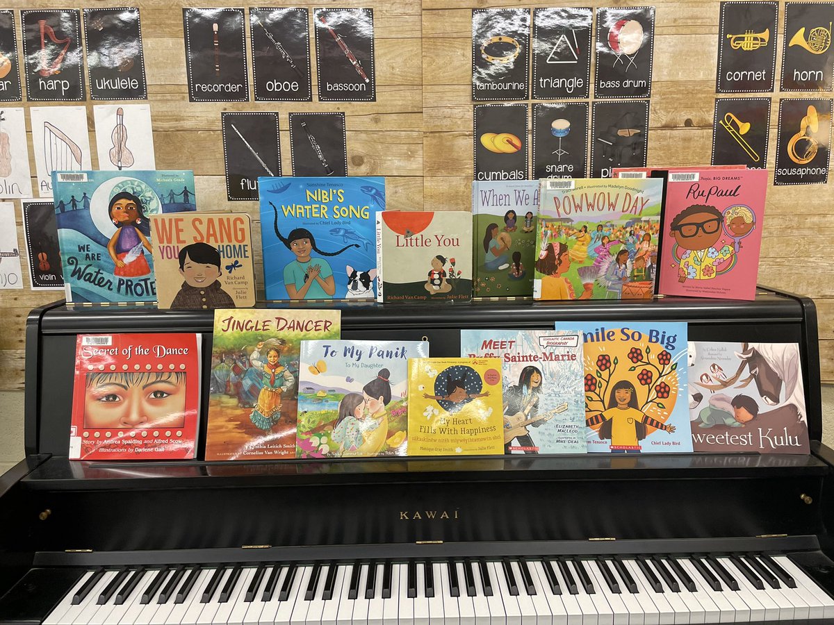 Our monthly music book Shelfie! Happy Pride Month! And Indigenous History Month too!