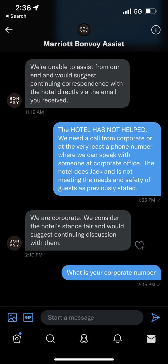 karad78's tweet photo. @Marriott does not care about the safety of guests. Refuse to share corporates number or call us. Read reviews &amp; learned it is constant issue. Falls under negligence per TX LAW
STAY AWAY #dontstaywithmarriott
@CourtyardHotels @Marriott @MarriottBonvoy @MBonvoyAssist https://t.co/WXI63jCs6K