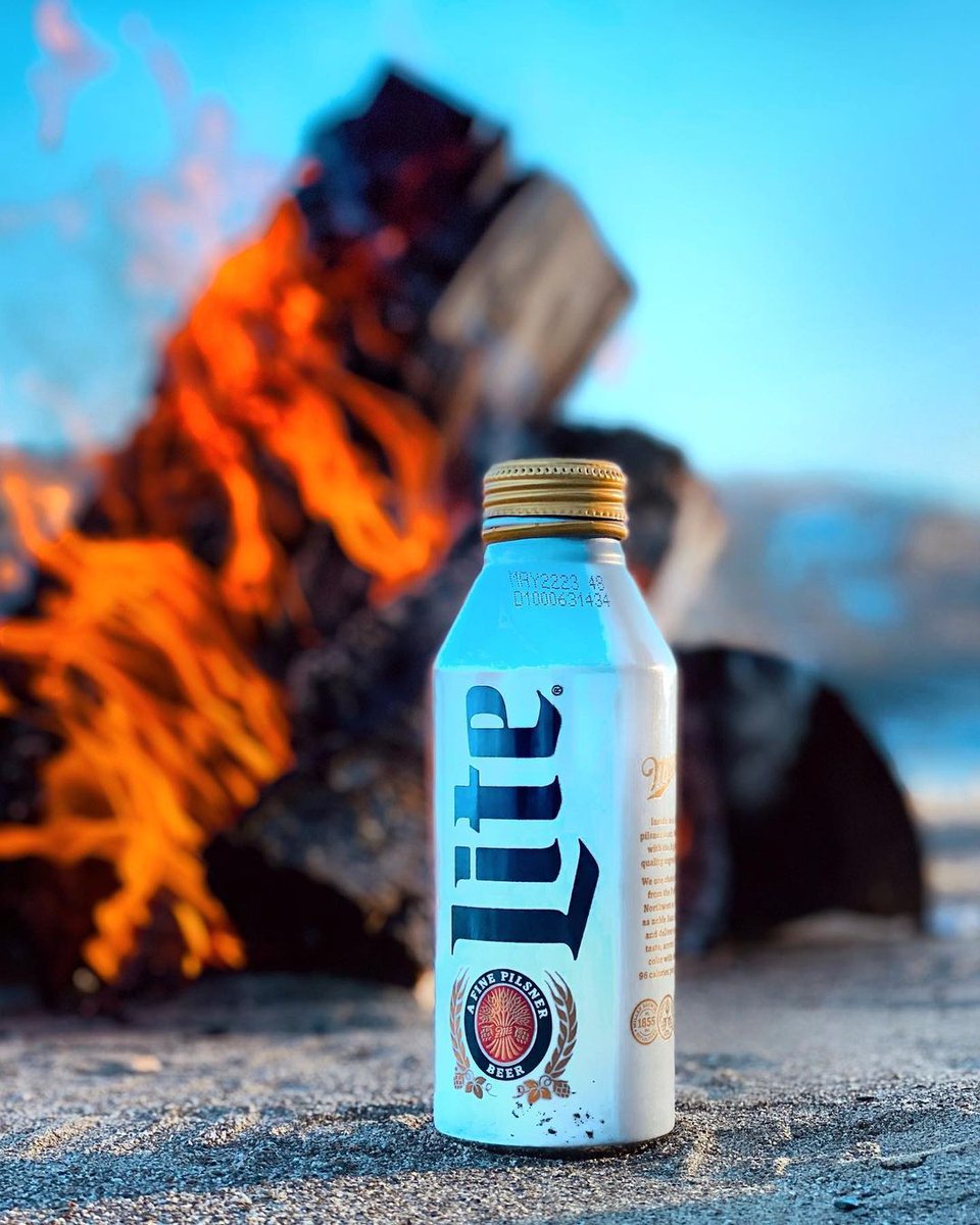 Why does drinking around a fire just hit different? #MillerLite #ItsMillerTime #LiteLife #GoodTaste #ColdBeer #CrackOpenAColdOne #BrewedRight #BeerLove #CheersToGoodTimes