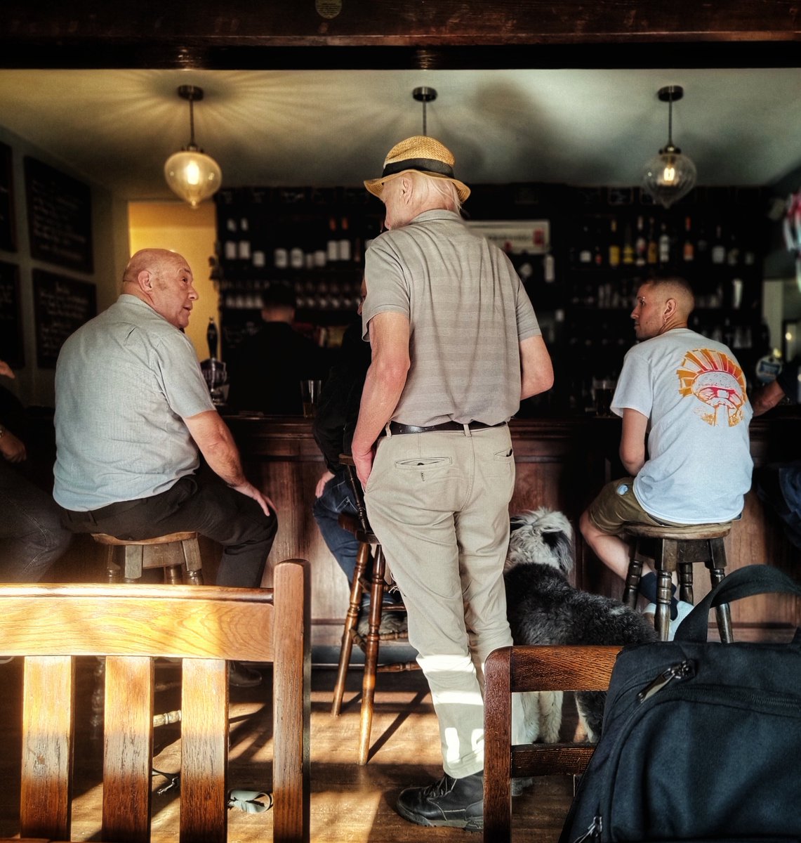 #pubportraits
Three Horseshoes: Taxi Mick, Ginger Steve and Young James and his dog.