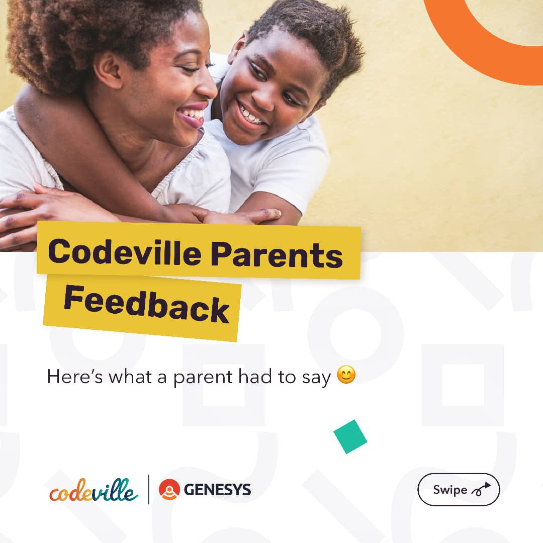 _codeville's tweet photo. Feedbacks keep us inspired and motivated to reach new heights. Thank you for being part of our journey and sharing your experience ☺️

The CodeVille Junior Codecamp Application is ongoing; Click on the link Register your child today 👉🏽 https://t.co/fzDjC9hpA2 https://t.co/Ca2QrXNFoW