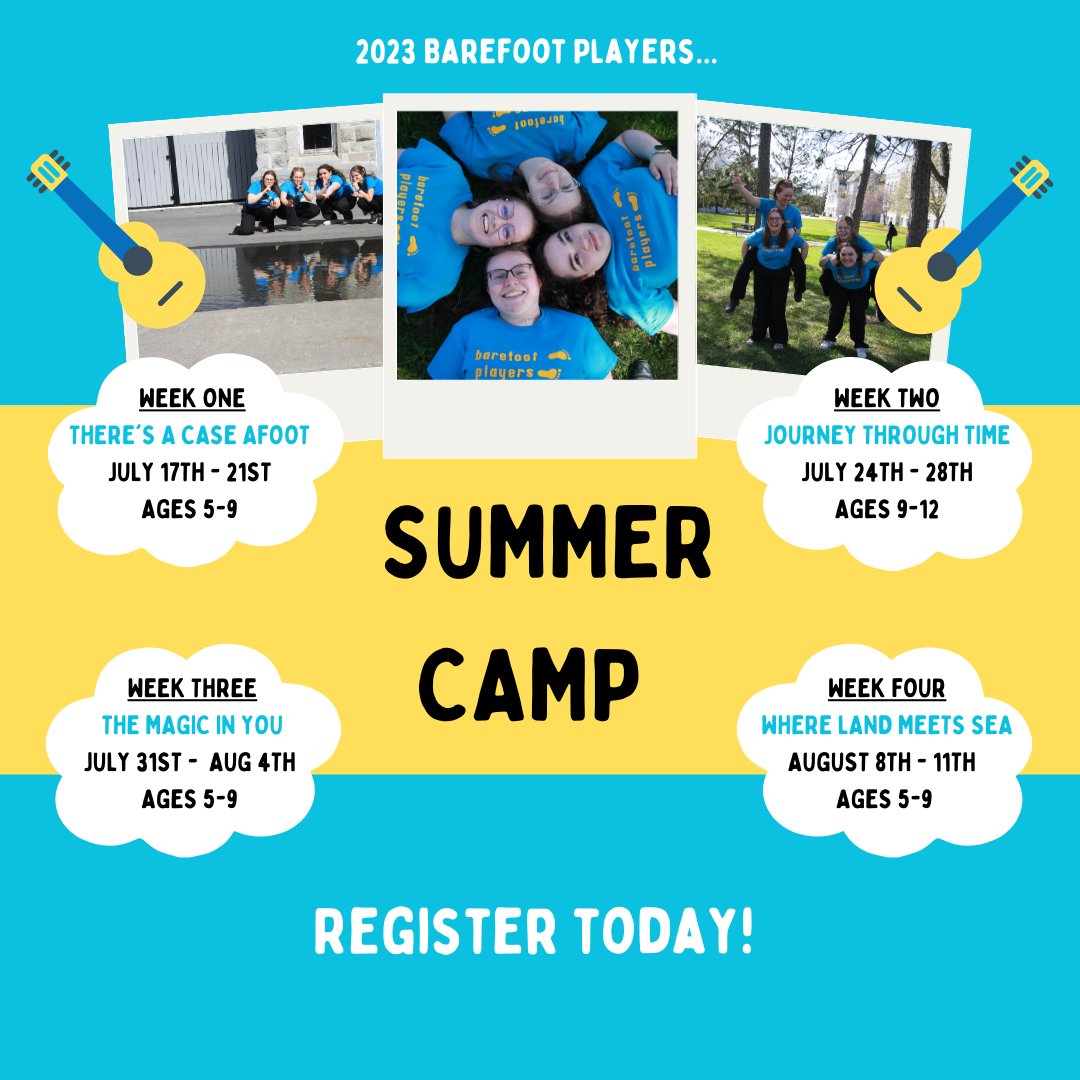 queensbarefoot's tweet photo. SIGN UP TODAY! 

We are BEYOND excited for camp to start! We have so many exciting themes and activities for our 2023 season! 💙🦶

Sign up now at the link below or at the link in our bio! 👇

https://t.co/ex7YAtraGi

We are filling up fast- get your spots today! https://t.co/VAslQXX29M